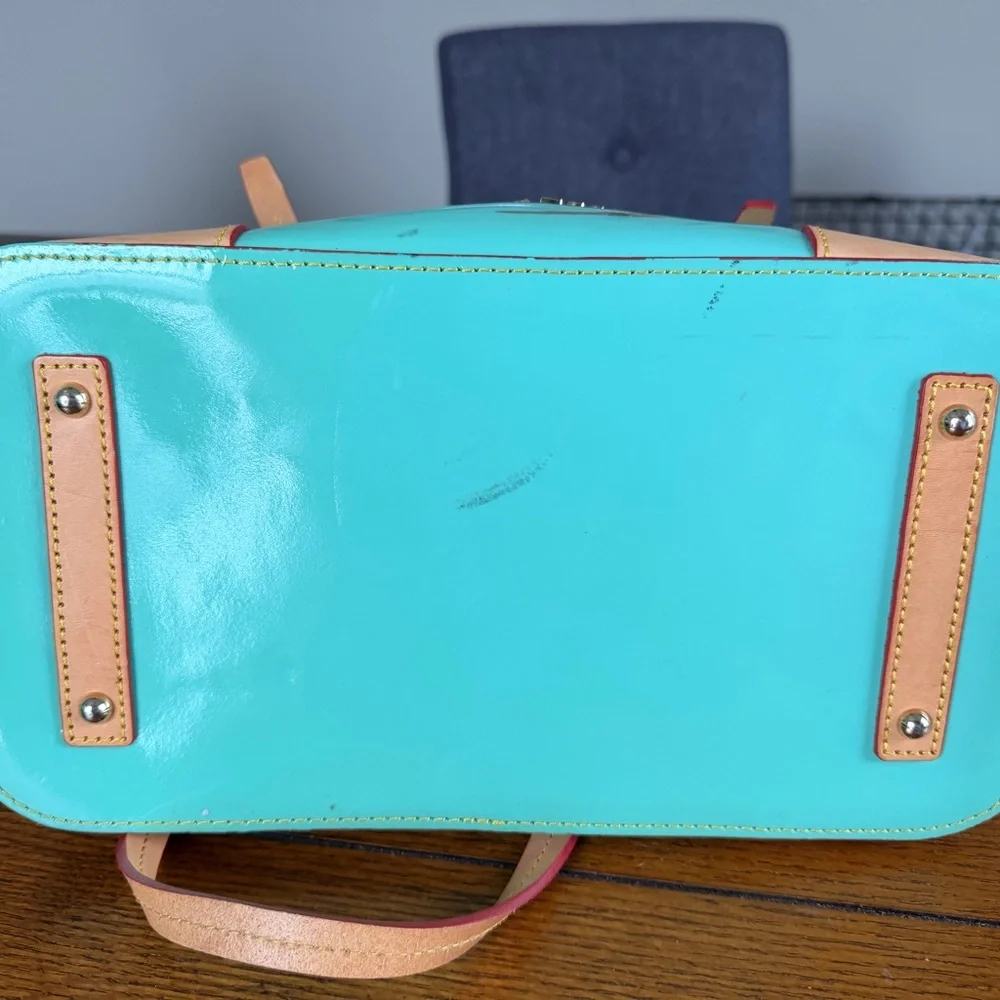 Dooney & Bourke Seafoam and Tan Leather Tote Bag - Picture 5 of 9